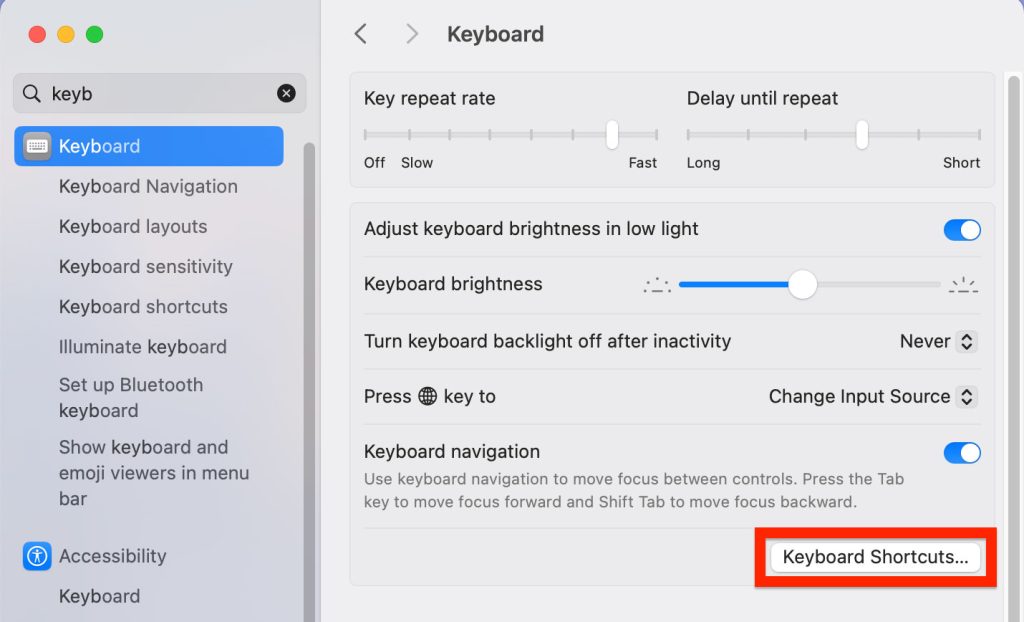 Keyboard Shortcuts ...